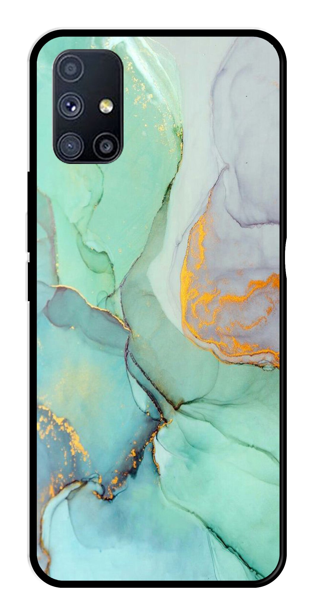 Marble Design Metal Mobile Case for Samsung Galaxy A51   (Design No -46)