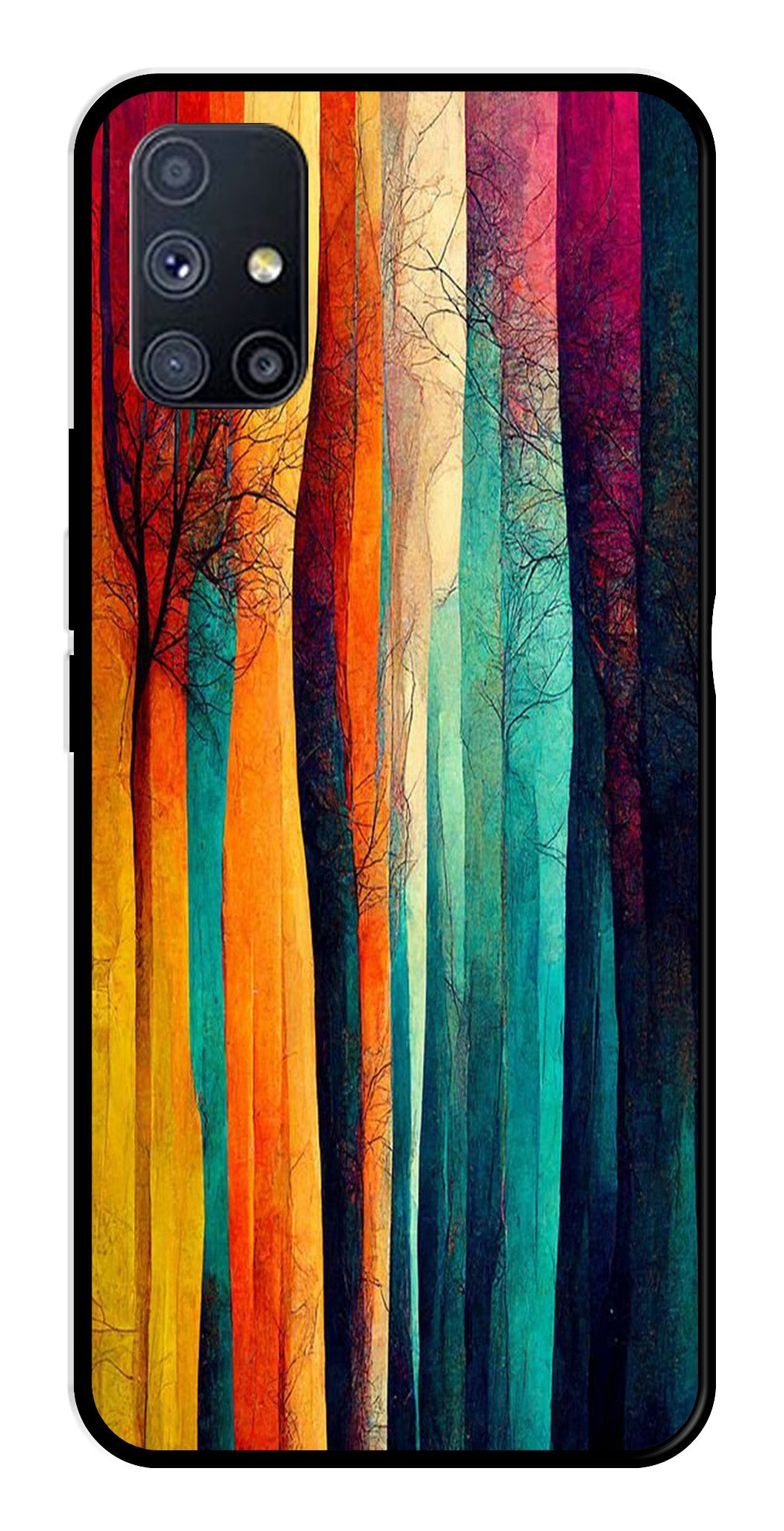 Modern Art Colorful Metal Mobile Case for Samsung Galaxy M51   (Design No -47)