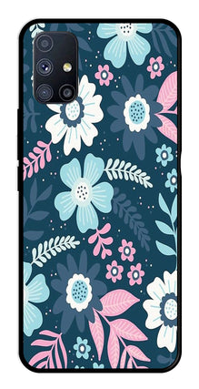 Flower Leaves Design Metal Mobile Case for Samsung Galaxy M51