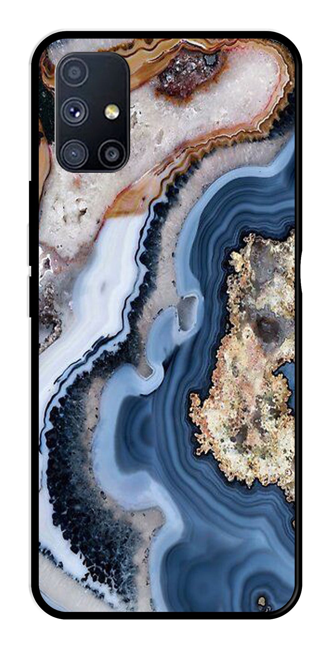 Marble Design Metal Mobile Case for Samsung Galaxy A51   (Design No -53)