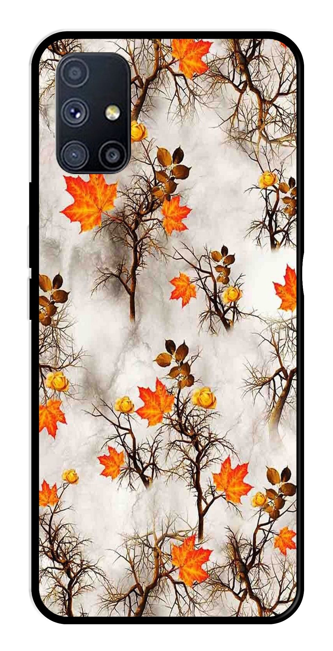 Autumn leaves Metal Mobile Case for Samsung Galaxy A51   (Design No -55)