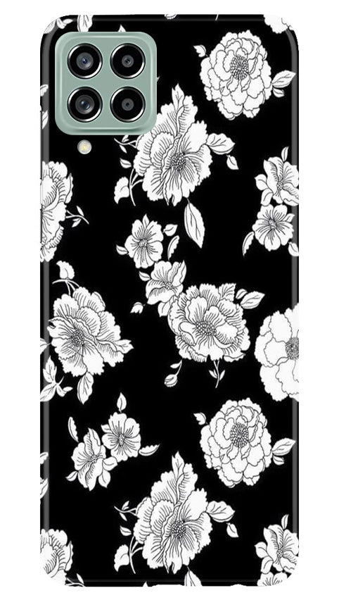 White flowers Black Background Case for Samsung Galaxy M53 5G