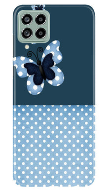 White dots Butterfly Mobile Back Case for Samsung Galaxy M53 5G (Design - 31)