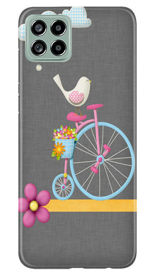 Sparron with cycle Mobile Back Case for Samsung Galaxy M53 5G (Design - 34)