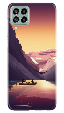 Mountains Boat Mobile Back Case for Samsung Galaxy M53 5G (Design - 150)