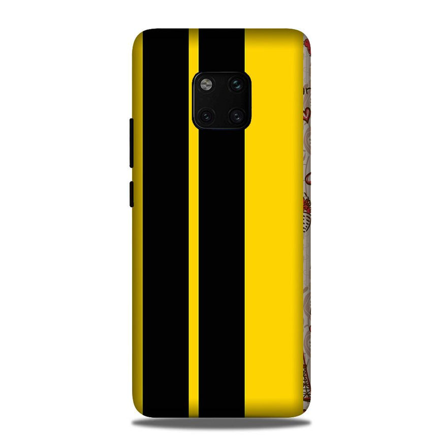 Black Yellow Pattern Mobile Back Case for Huawei Mate 20 Pro (Design - 377)