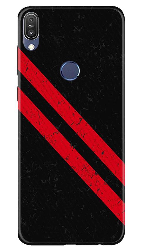 Black Red Pattern Mobile Back Case for Asus Zenfone Max Pro M1 (Design - 373)