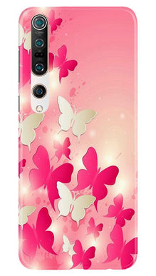 White Pick Butterflies Mobile Back Case for Xiaomi Mi 10 (Design - 28)
