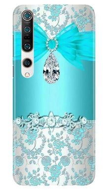 Shinny Blue Background Mobile Back Case for Xiaomi Mi 10 (Design - 32)