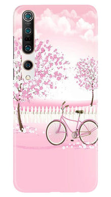 Pink Flowers Cycle Mobile Back Case for Xiaomi Mi 10  (Design - 102)