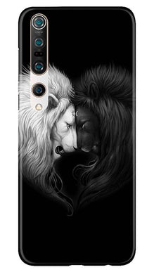 Dark White Lion Mobile Back Case for Xiaomi Mi 10  (Design - 140)