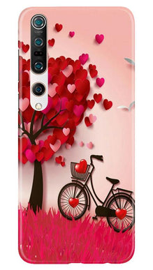Red Heart Cycle Mobile Back Case for Xiaomi Mi 10 (Design - 222)