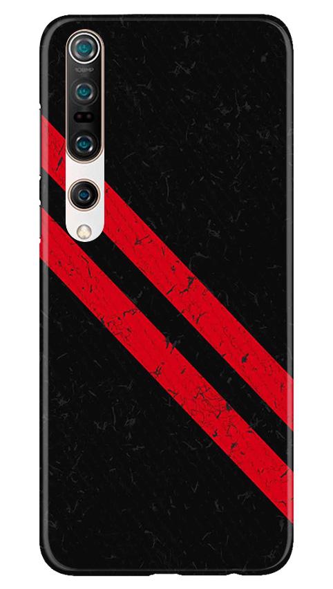 Black Red Pattern Mobile Back Case for Xiaomi Mi 10 (Design - 373)