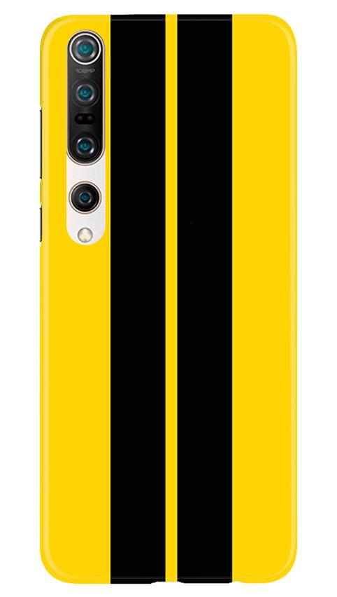 Black Yellow Pattern Mobile Back Case for Xiaomi Mi 10 (Design - 377)