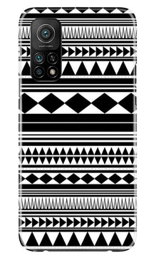Black white Pattern Mobile Back Case for Mi 10T (Design - 5)