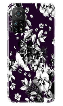 white flowers Mobile Back Case for Mi 10T (Design - 7)