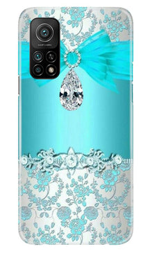 Shinny Blue Background Mobile Back Case for Mi 10T (Design - 32)