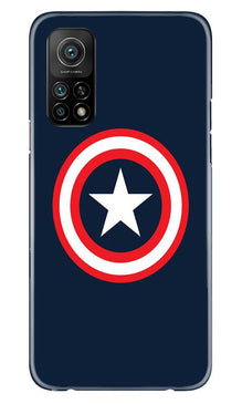 Captain America Mobile Back Case for Mi 10T (Design - 42)