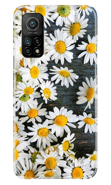White flowers2 Mobile Back Case for Mi 10T (Design - 62)