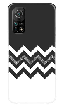 Black white Pattern2Mobile Back Case for Mi 10T (Design - 83)