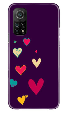 Purple Background Mobile Back Case for Mi 10T  (Design - 107)