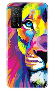 Colorful Lion Mobile Back Case for Mi 10T  (Design - 110)