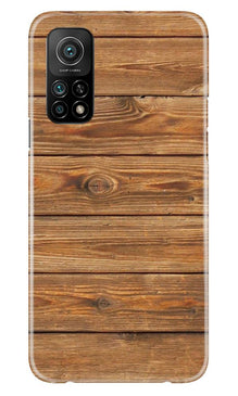 Wooden Look Mobile Back Case for Mi 10T  (Design - 113)