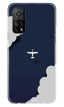Clouds Plane Mobile Back Case for Mi 10T (Design - 196)
