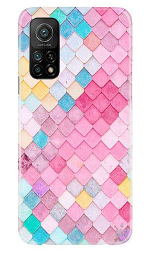 Pink Pattern Mobile Back Case for Mi 10T (Design - 215)