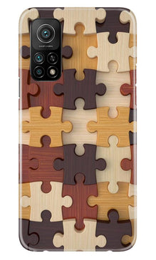 Puzzle Pattern Mobile Back Case for Mi 10T (Design - 217)