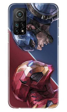 Ironman Captain America Mobile Back Case for Mi 10T (Design - 245)