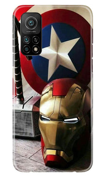Ironman Captain America Mobile Back Case for Mi 10T (Design - 254)