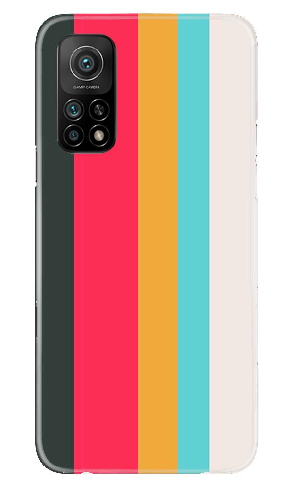 Color Pattern Mobile Back Case for Mi 10T (Design - 369)