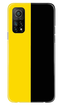 Black Yellow Pattern Mobile Back Case for Mi 10T (Design - 397)