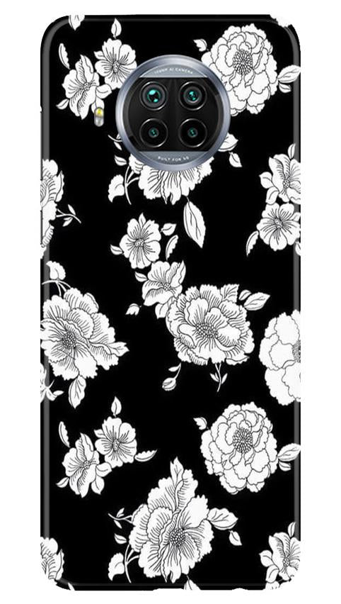White flowers Black Background Case for Xiaomi Poco M3