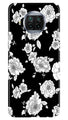 White flowers Black Background Case for Xiaomi Poco M3