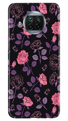 Rose Black Background Mobile Back Case for Xiaomi Mi 10i (Design - 27)