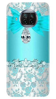 Shinny Blue Background Mobile Back Case for Xiaomi Mi 10i (Design - 32)