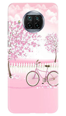 Pink Flowers Cycle Mobile Back Case for Xiaomi Mi 10i  (Design - 102)