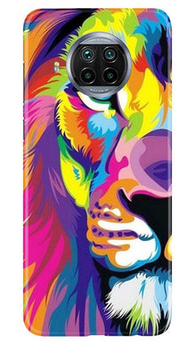 Colorful Lion Mobile Back Case for Xiaomi Mi 10i  (Design - 110)