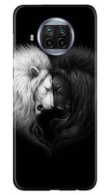 Dark White Lion Mobile Back Case for Xiaomi Poco M3  (Design - 140)