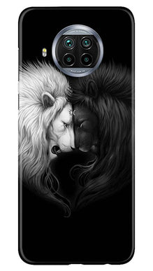 Dark White Lion Mobile Back Case for Xiaomi Mi 10i  (Design - 140)
