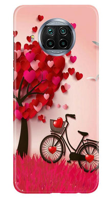 Red Heart Cycle Mobile Back Case for Xiaomi Poco M3 (Design - 222)