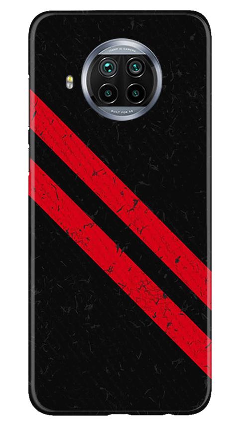 Black Red Pattern Mobile Back Case for Xiaomi Mi 10i (Design - 373)