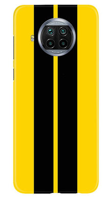 Black Yellow Pattern Mobile Back Case for Xiaomi Mi 10i (Design - 377)
