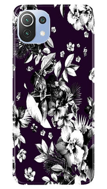 white flowers Mobile Back Case for Mi 11 Lite 5G  (Design - 7)