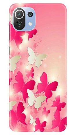 White Pick Butterflies Case for Mi 11 Lite 5G 