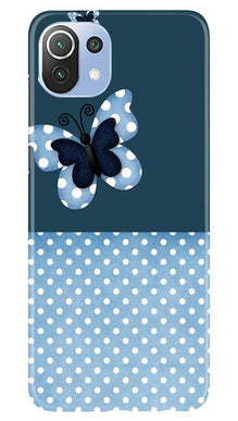 White dots Butterfly Mobile Back Case for Mi 11 Lite 5G  (Design - 31)