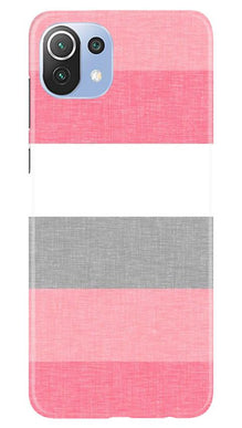 Pink white pattern Mobile Back Case for Mi 11 Lite 5G  (Design - 55)