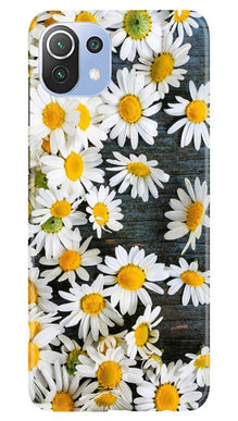 White flowers2 Mobile Back Case for Mi 11 Lite 5G  (Design - 62)